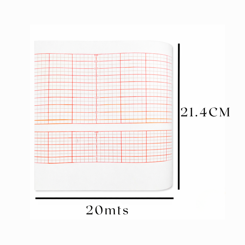 Lessa Rollo de Papel Graficado en Rojo De 214 mm x 20 m