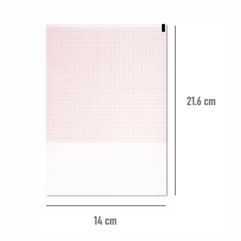 Papel Para EKG De 216 mm x 140 mm Compatible con Burdick Eclipse