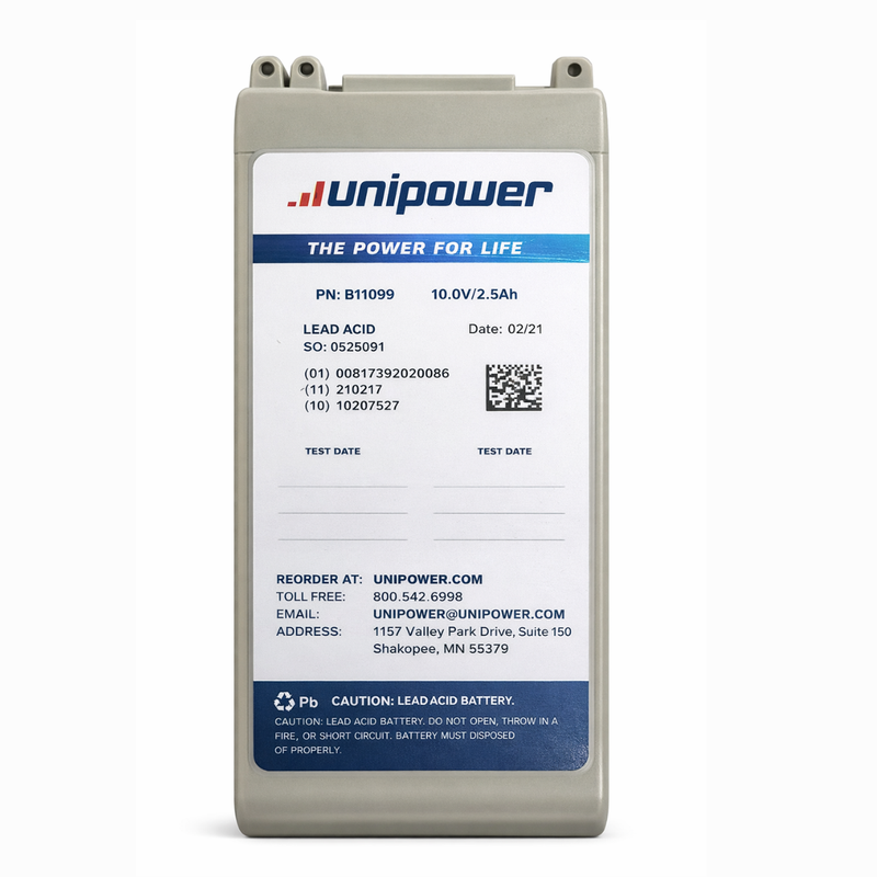 UniPower Bateria Para Desfibrilador 10V 2.5 AH Lead Acid