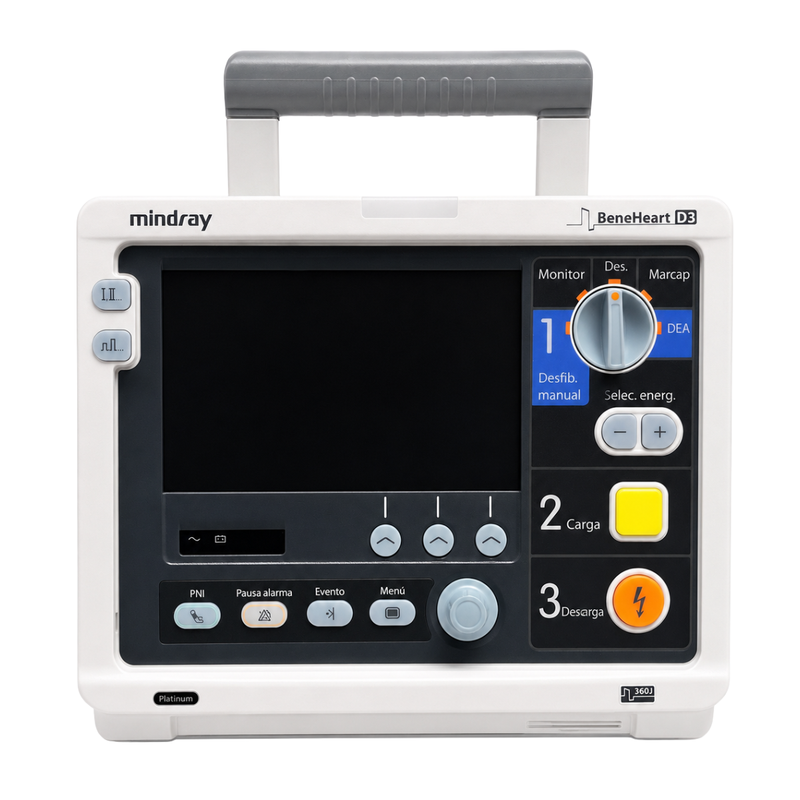 Mindray Desfibrilador Beneheart D3 con ECG, SpO₂, NIBP, DEA y Marcapasos