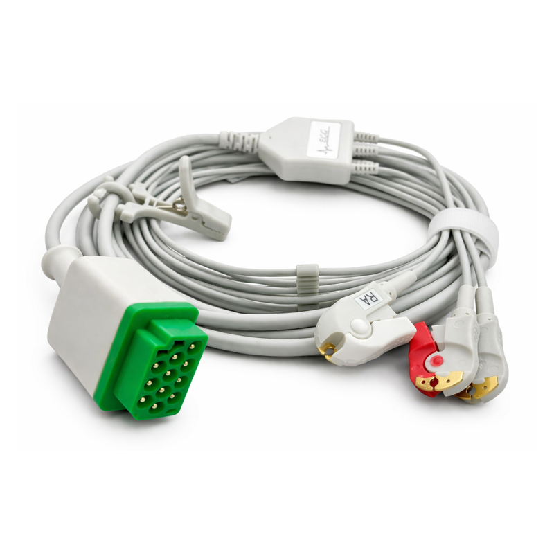 Cable Para ECG De 3 Derivaciones Tipo Pinza Compatible Con GE Marquette