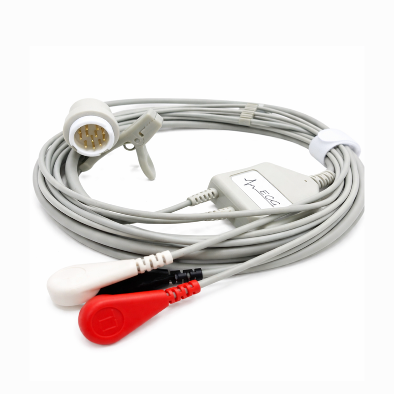 Cable ECG de 3 Derivaciones SNAP 12 Pines