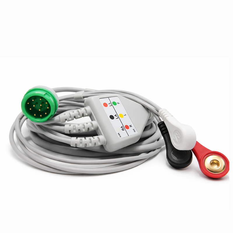 Cable ECG de 3 Derivaciones SNAP Conector 12 Pines