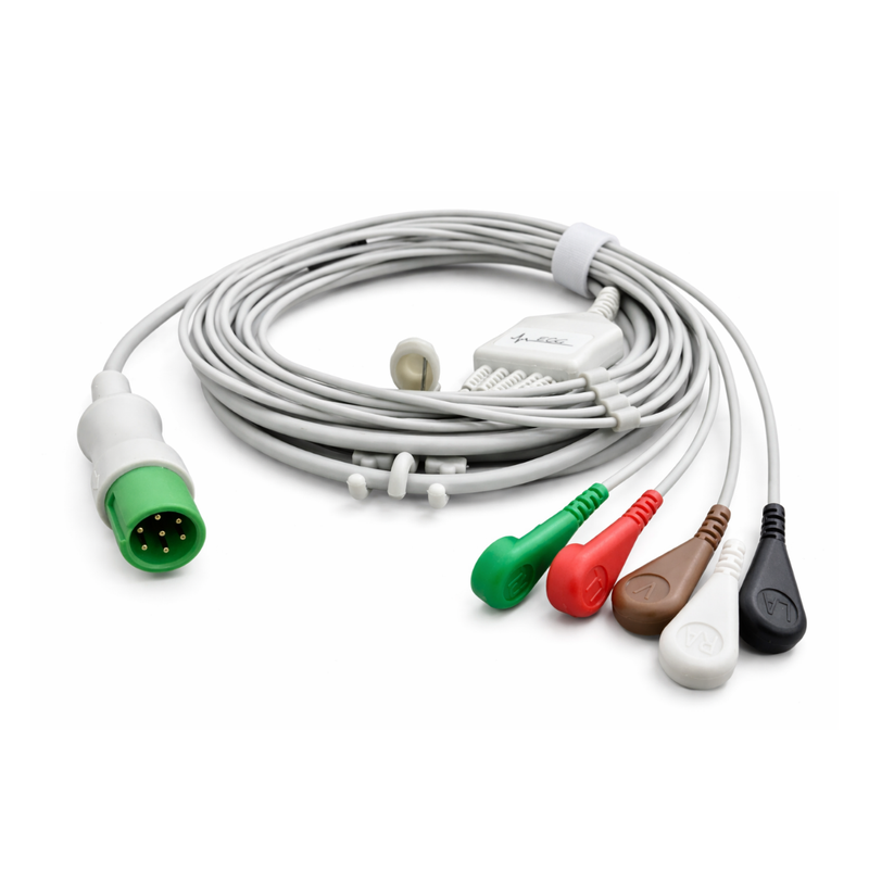 Cable Para ECG De 5 Derivaciones Tipo SNAP 7 Pines
