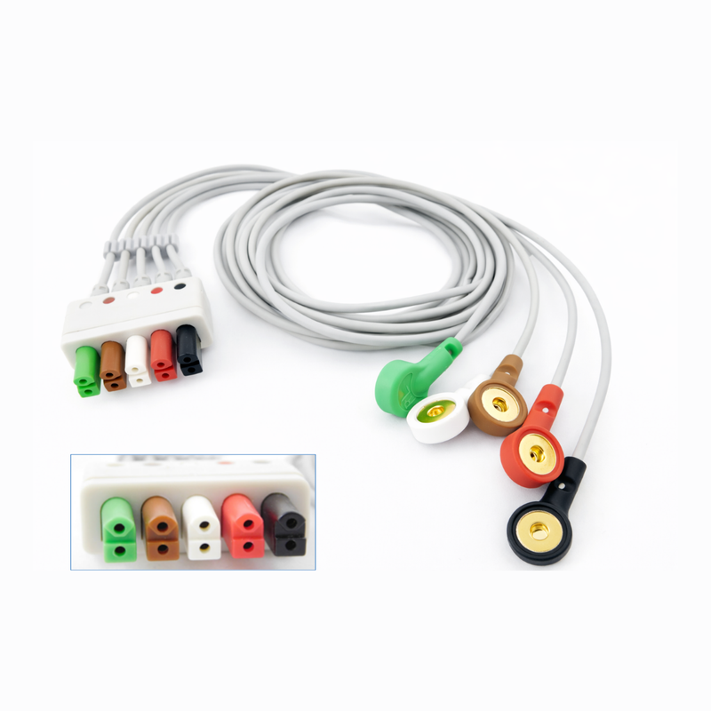 Latiguillos Para ECG De 5 Derivaciones Tipo SNAP Compatible con Dräger Multimed