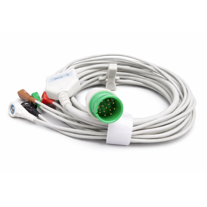 Cable Para ECG De 5 Derivaciones Tipo SNAP Con Conector de 13 Pines